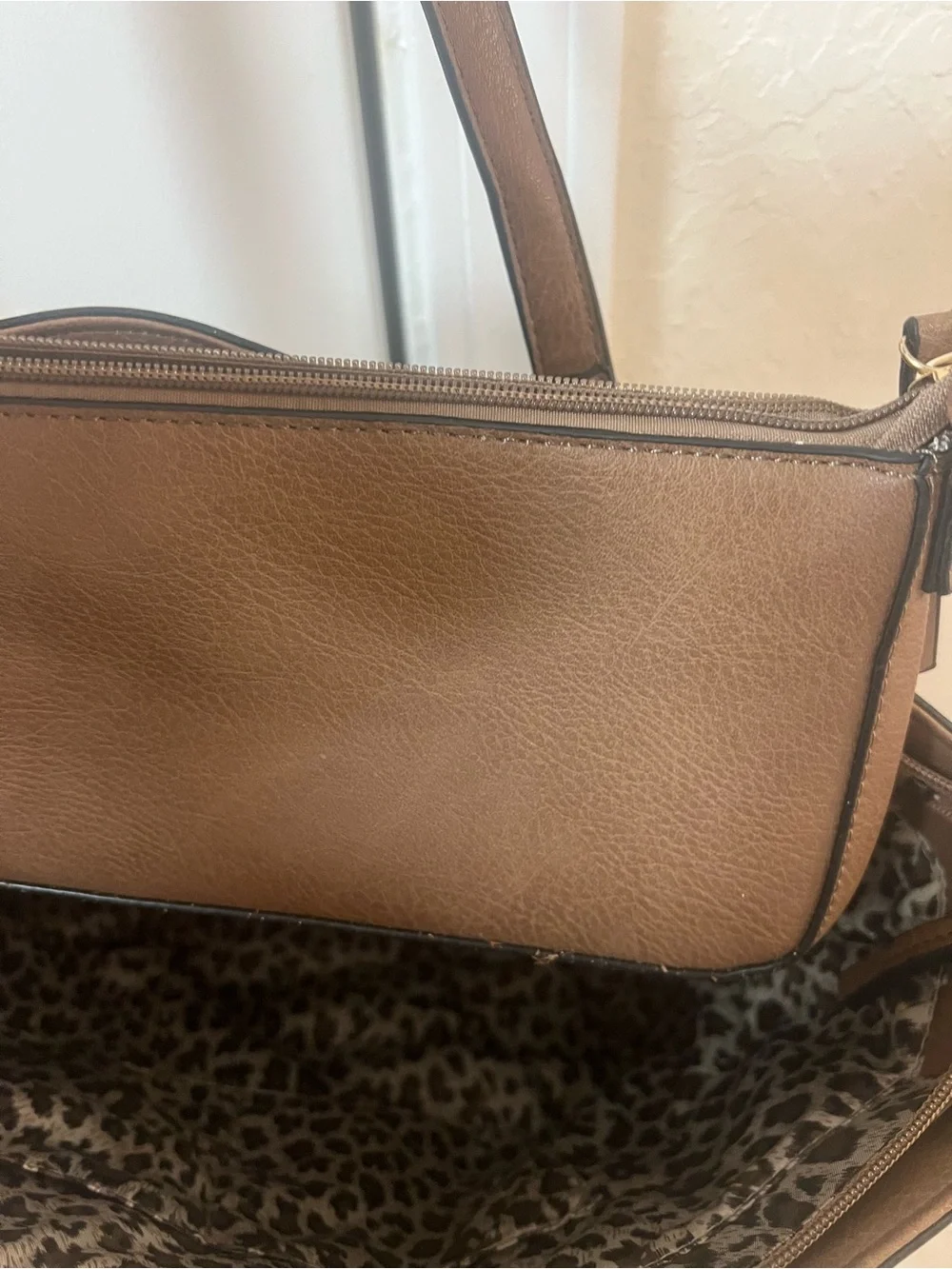 Everyday Tan Tote Bag with Gold Accents